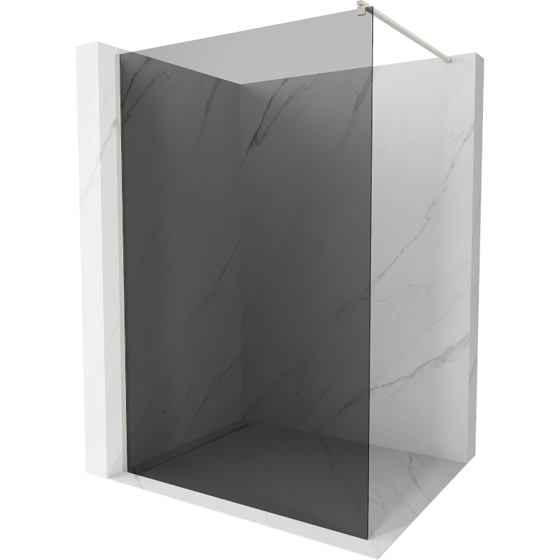 Mexen Kioto zuhanyfal Walk-in 120 x 200 cm, grafit 8 mm, kefélt nikkel - 800-120-101-97-40