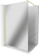 Mexen Kioto perete cabina de duș Walk-in 100 x 200 cm, oglindă 8 mm, aur periat - 800-100-101-55-50