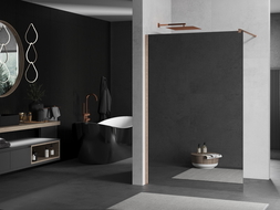 Mexen Kioto zuhanyfal Walk-in 90 x 200 cm, tükör 8 mm, csiszolt réz - 800-090-101-65-50