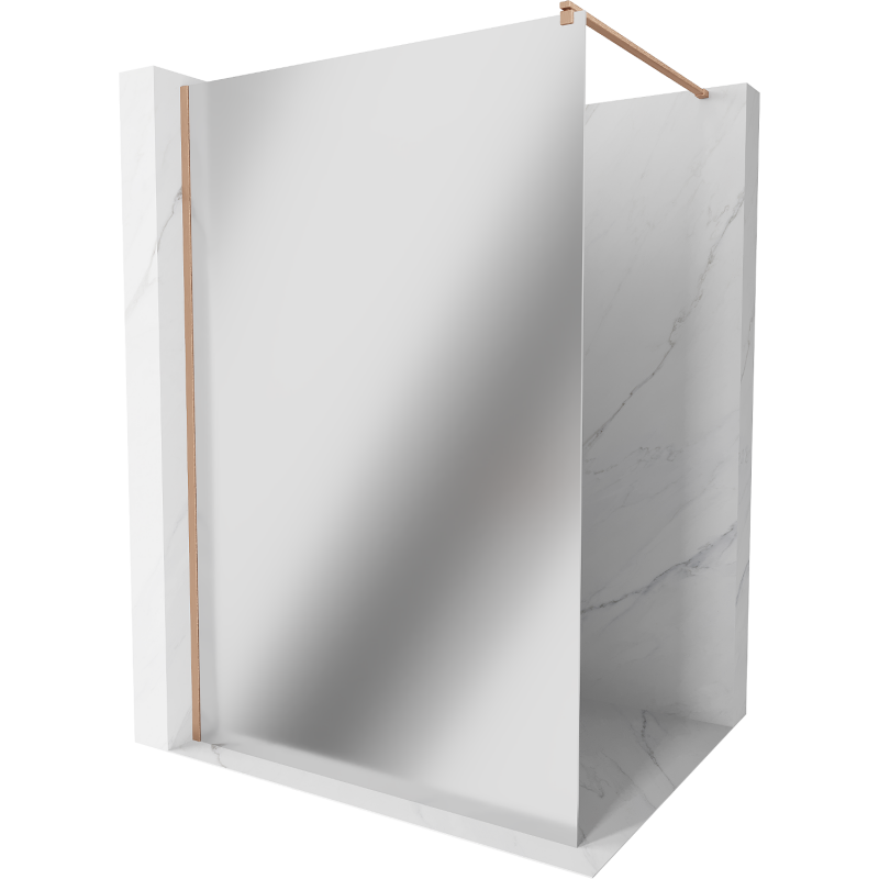 Mexen Kioto zuhanyfal Walk-in 90 x 200 cm, tükör 8 mm, csiszolt réz - 800-090-101-65-50