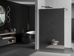 Mexen Kioto perete de duș Walk-in 100 x 200 cm, oglindă 8 mm, gri metalic periat - 800-100-101-66-50