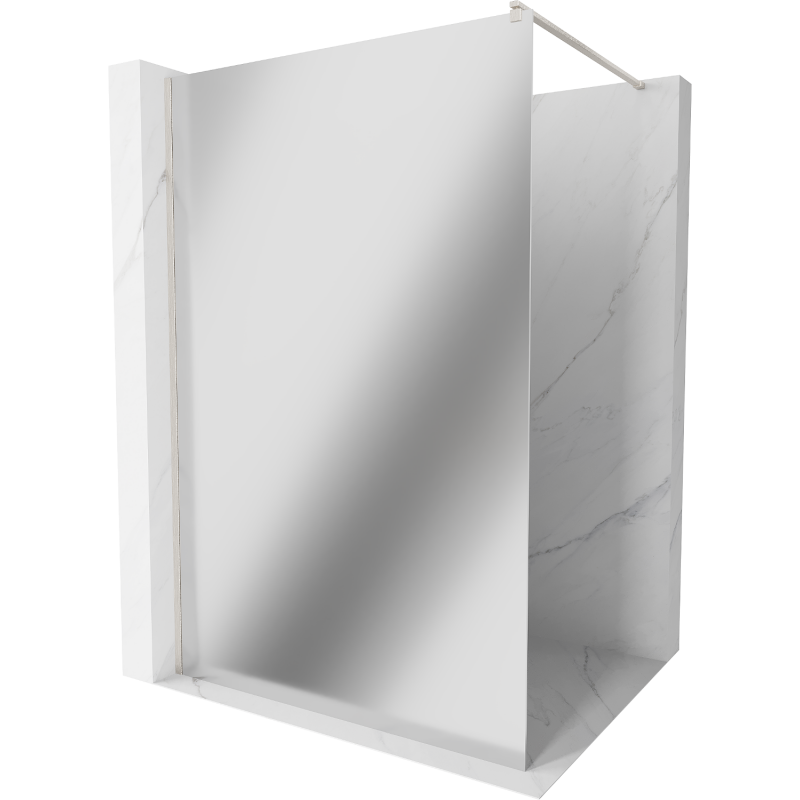 Mexen Kioto perete duș Walk-in 90 x 200 cm, oglindă 8 mm, nichel periat - 800-090-101-97-50