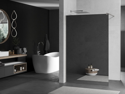 Mexen Kioto zuhanyfal Walk-in 140 x 200 cm, tükör 8 mm, kefélt nikkel - 800-140-101-97-50