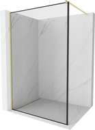 Mexen Kioto Walk-in zuhanyfal 60 x 200 cm, fekete mintázat 8 mm, arany csiszolt - 800-060-101-55-70