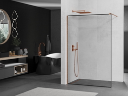 Mexen Kioto perete de duş Walk-in 70 x 200 cm, model negru 8 mm, cupru periat - 800-070-101-65-70