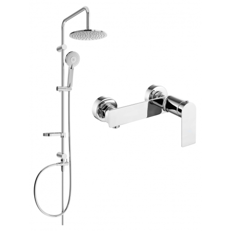 Mexen Carl set de duș montat pe perete cu platou de duș și baterie de duș Zero, crom - 71140240-00
