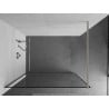 Mexen Kioto Walk-in zuhanyfal 90 x 200 cm, fekete keret 8 mm, matt nikkel - 800-090-101-97-70