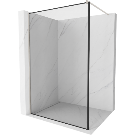 Mexen Kioto Walk-in zuhanyfal 90 x 200 cm, fekete keret 8 mm, matt nikkel - 800-090-101-97-70