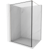 Mexen Kioto Walk-in zuhanyfal 90 x 200 cm, fekete keret 8 mm, matt nikkel - 800-090-101-97-70