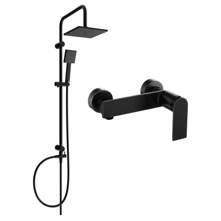 Mexen Tord set de duș cu montare pe perete cu duș superior și baterie de duș Zero, negru - 71140200-70
