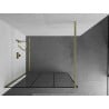Mexen Kioto Walk-in zuhanyfal 110 x 200 cm, fekete rács 8 mm, arany kefélt - 800-110-101-55-77