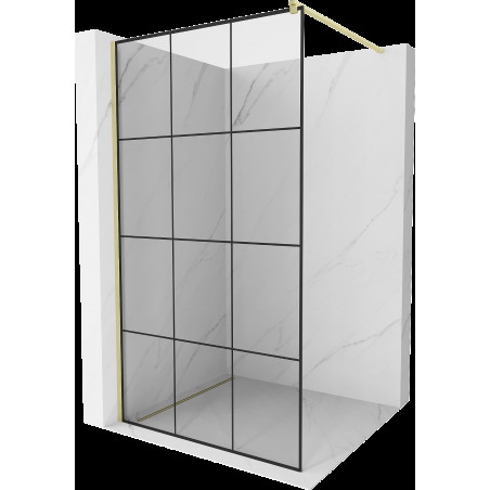 Mexen Kioto perete duș Walk-in 120 x 200 cm, model negru 8 mm, finisaj aur periat - 800-120-101-55-77