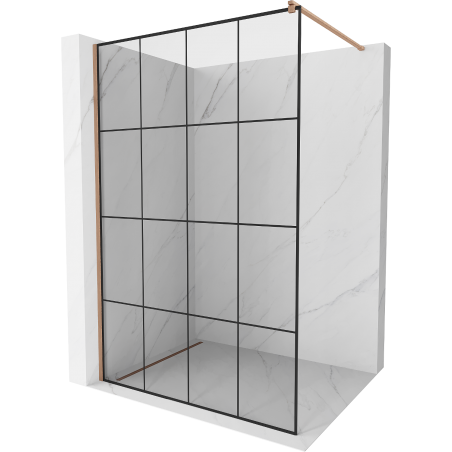 Mexen Kioto perete de duș Walk-in 130 x 200 cm, model negru 8 mm, bronz periat - 800-130-101-65-77