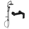Mexen Zero Carl set de duș aplicat cu panou de duș și baterie de duș, negru - 71140240-70