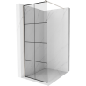 Mexen Kioto zuhanyfal Walk-in 70 x 200 cm, fekete rács 8 mm, kefélt nikkel - 800-070-101-97-77