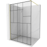Mexen Kioto zuhanyfal Walk-in 80 x 200 cm, fekete minta 8 mm, arany kefélt - 800-080-101-55-78