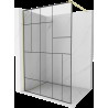 Mexen Kioto panou de duș Walk-in 100 x 200 cm, model negru 8 mm, finisaj auriu periat - 800-100-101-55-78