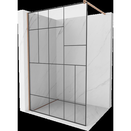 Mexen Kioto duș Walk-in 70 x 200 cm, model negru 8 mm, cupru periat - 800-070-101-65-78