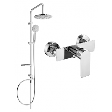 Mexen Carl set de duș montat pe perete cu duș de ploaie și baterie de duș Alexa, crom - 71240240-00