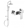 Mexen Alexa Carl set de duș montat pe perete cu duș deasupra și baterie de duș, crom - 71240240-00
