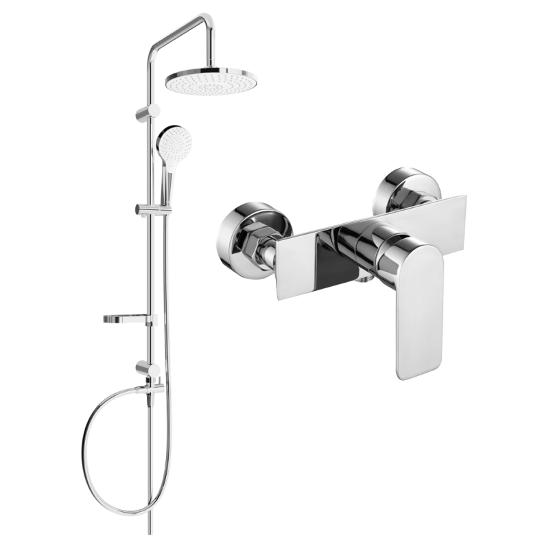 Mexen Erik set de duș expus cu duș de plafon și baterie de duș Alexa, crom - 71240205-00