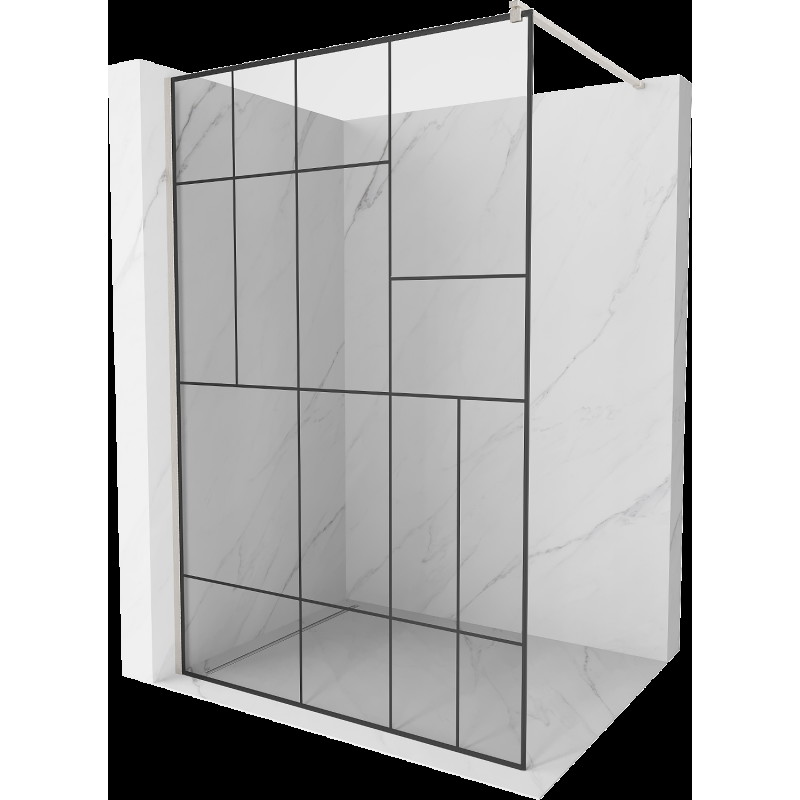 Mexen Kioto paravan de duș Walk-in 130 x 200 cm, model negru 8 mm, nickel periat - 800-130-101-97-78