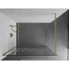 Mexen Kioto Walk-in zuhanyfal 90 x 200 cm, fehér minta 8 mm, arany kefélt - 800-090-101-55-85