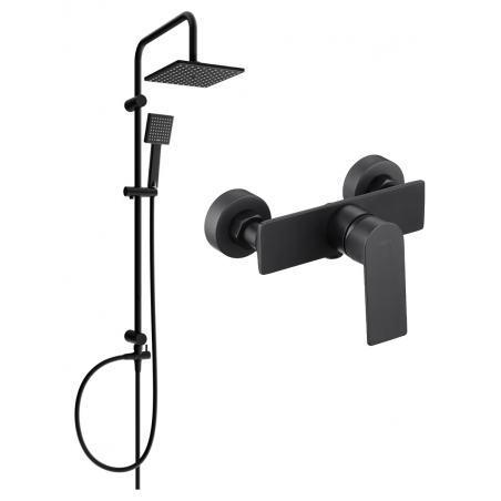 Mexen Alexa Set de duș cu montaj pe perete Tord cu cascada și baterie de duș, negru - 71240200-70