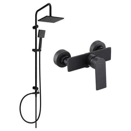 Mexen Tord set de duș montat pe perete cu pară de duș și baterie de duș Alexa, negru - 71240200-70