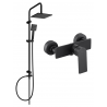 Mexen Alexa Set de duș cu montaj pe perete Tord cu cascada și baterie de duș, negru - 71240200-70