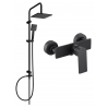 Mexen Tord set de duș cu pară de tip ploaie și baterie de duș Alexa, Neagră - 71240200-70