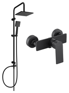 Mexen Tord set de duș cu pară de tip ploaie și baterie de duș Alexa, Neagră - 71240200-70