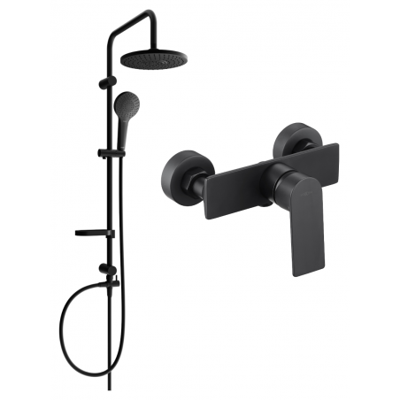 Mexen Alexa Erik set de duș expus cu pară de duș și baterie de duș, negru - 71240205-70