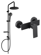 Mexen Alexa Erik set de duș expus cu pară de duș și baterie de duș, negru - 71240205-70