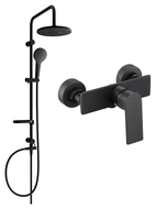 Mexen Erik set de duș pe perete cu duș cu efect de ploaie și baterie de duș Alexa, negru - 71240205-70