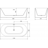 Cada dus de baie independente Mia 170 x 80 cm, alb, cu preaplin auriu - 52691708000L-50