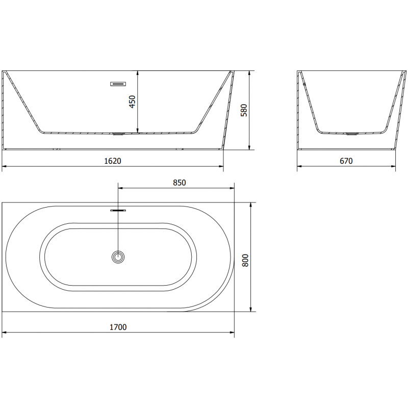 Mexen Mia szabadon álló sarokkád balos 170 x 80 cm, fehér, túlfolyó matt réz - 52691708000L-65