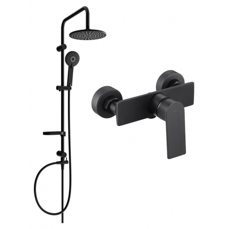 Mexen Alexa Carl set de duș de suprafață cu ploaie și baterie de duș, negru - 71240240-70