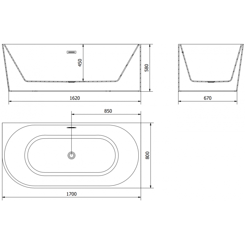 Mexen Mia szabadon álló sarokkád jobb oldali 170 x 80 cm, fehér, réz túlfolyó - 52691708000P-65