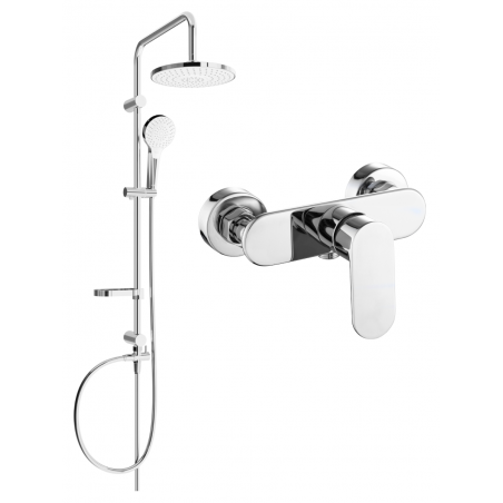 Mexen Erik set de duș montat pe perete cu pară de duș și baterie de duș Milo, crom - 71340205-00