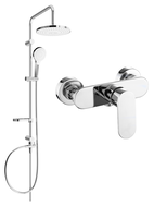 Mexen Milo Erik set de duș montat pe perete cu duș de ploaie și baterie de duș, crom - 71340205-00