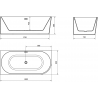 Mexen Mia cadă freestanding colțară stânga 180 x 80 cm, alb, preaplin crom - 52691808000L-01