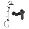 Mexen Milo Erik set de duș de suprafață cu duș de ploaie și baterie de duș, negru - 71340205-70