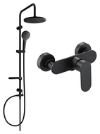 Mexen Erik set de duș suprapus cu duș deasupra și baterie de duș Milo, negru - 71340205-70
