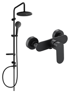 Mexen Milo Erik set de duș de suprafață cu duș de ploaie și baterie de duș, negru - 71340205-70