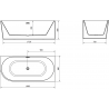 Cada Mia cadă freestanding colțară dreapta 180 x 80 cm, alb, cu sistem de tip scurgere din aur periat - 52691808000P-55