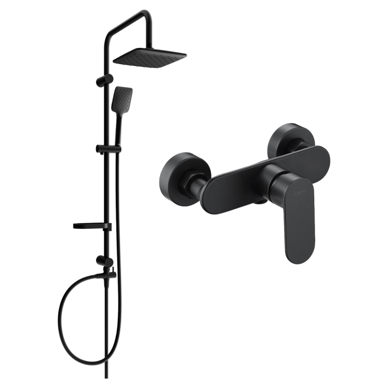 Mexen Sven set de duș de suprafață cu ploaie și baterie de duș Milo, negru - 71340262-70