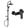 Mexen Sven falon kívüli zuhanykészlet esőztető fejjel és Milo csapteleppel, fekete - 71340262-70