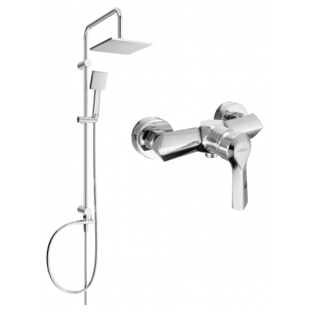 Mexen Sabre Set de duș suprapus Tord cu duș fix și baterie de duș, crom - 72140200-00