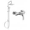 Mexen Sabre Set de duș suprapus Tord cu duș fix și baterie de duș, crom - 72140200-00